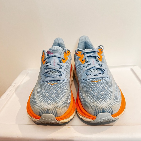 Hoka Sky Blue and Vibrant Orange Sneakers - Picture 3 of 7